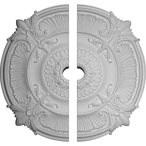 Acanthus Leaf Ceiling Medallion, Two Piece (Fits Canopies up to 5")53 1/2"OD x 5"ID x 3 1/2"P Medallions - Urethane White River Hardwoods   