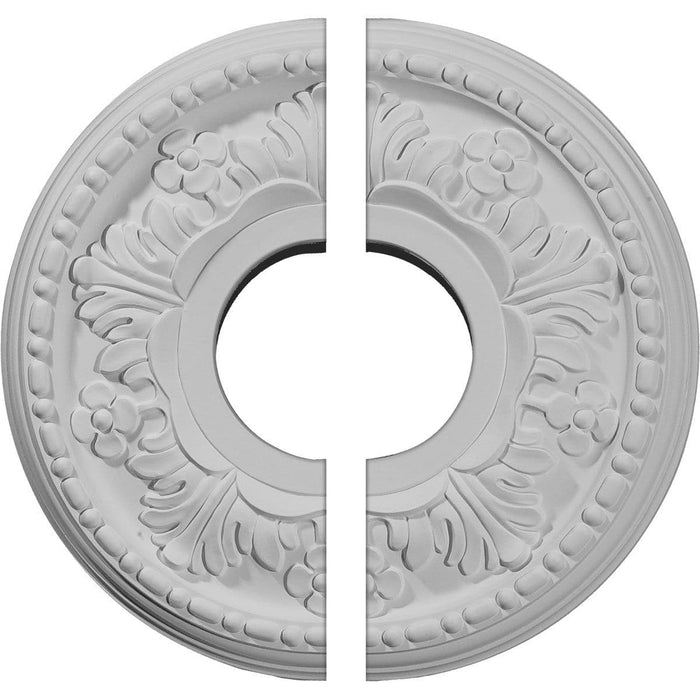 Medallón de techo, dos piezas (se adapta a marquesinas de hasta 5 1/4") 11 7/8" DE x 3 5/8" DI x 7/8" P