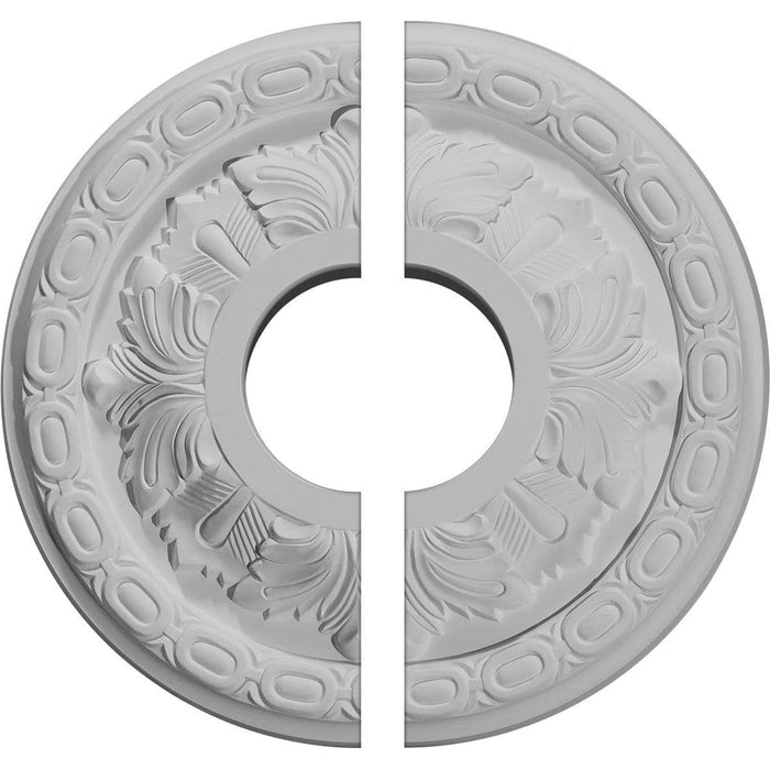 Medallón de techo, dos piezas (se adapta a marquesinas de hasta 4 3/4") 11 3/8" DE x 3 5/8" DI x 1 1/8" P