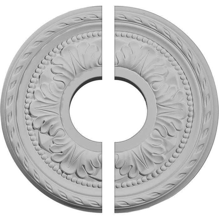 Ceiling Medallion, Two Piece (Fits Canopies up to 4 1/2")11 3/8"OD x 3 5/8"ID x 7/8"P