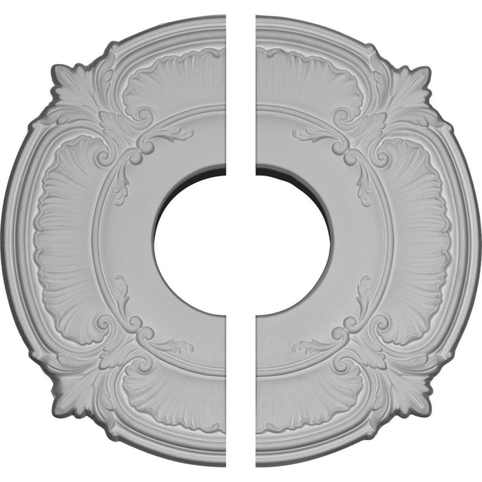 Ceiling Medallion, Two Piece (Fits Canopies up to 3 1/2")12 3/4"OD x 3 1/2"ID x 1/2"P Medallions - Urethane White River Hardwoods   