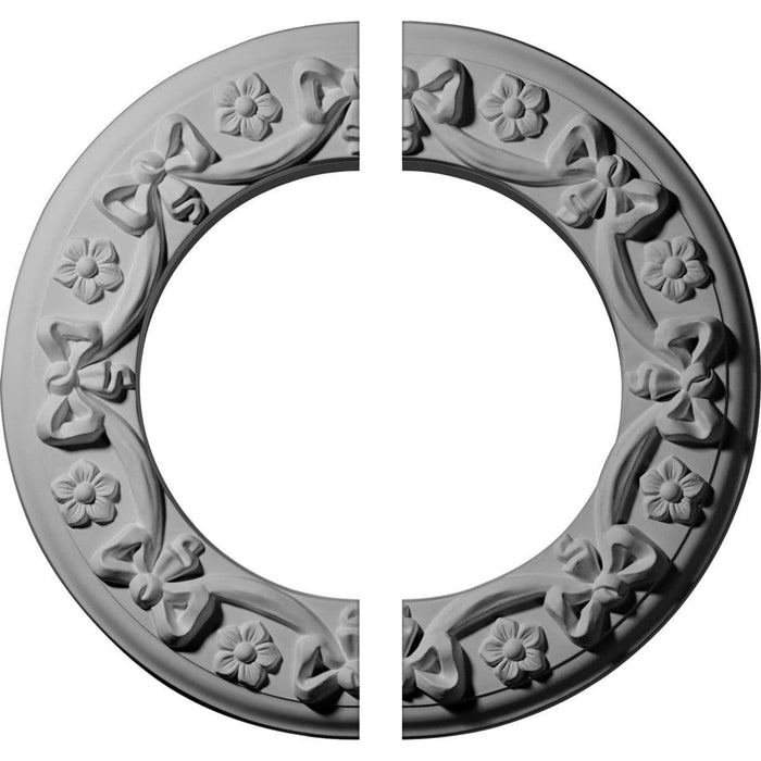 Bow Ceiling Medallion, Two Piece (Fits Canopies up to 7 1/2")12 1/4"OD x 7 1/2"ID x 7/8"P
