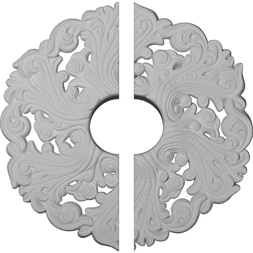 Ceiling Medallion, Two Piece (Fits Canopies up to 4 3/4")19 5/8"OD x 4 3/4"ID x 1 3/4"P Medallions - Urethane White River Hardwoods   