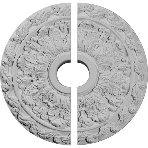 Leaf Ceiling Medallion, Two Piece (Fits Canopies up to 5 5/8")19 7/8"OD x 3 5/8"ID x 1 1/4"P Medallions - Urethane White River Hardwoods   