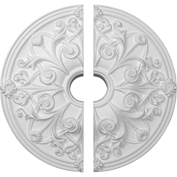 Ceiling Medallion, Two Piece (Fits Canopies up to 3 7/8")23 5/8"OD x 3 7/8"ID x 2 1/8"P Medallions - Urethane White River Hardwoods   
