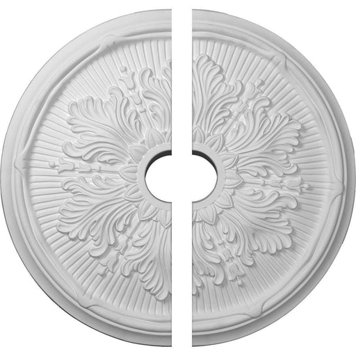 Leaf Ceiling Medallion, Two Piece (Fits Canopies up to 3 5/8")23 3/4"OD x 3 5/8"ID x 1 7/8"P Medallions - Urethane White River Hardwoods   