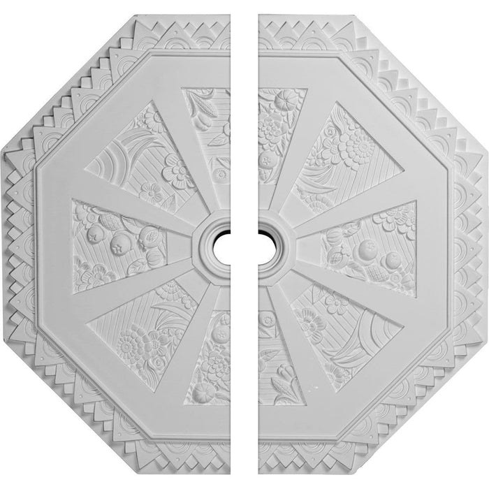Medallón de techo octogonal, dos piezas (se adapta a marquesinas de hasta 3") 29 1/8" DE x 2 1/4" DI x 1 1/8" P