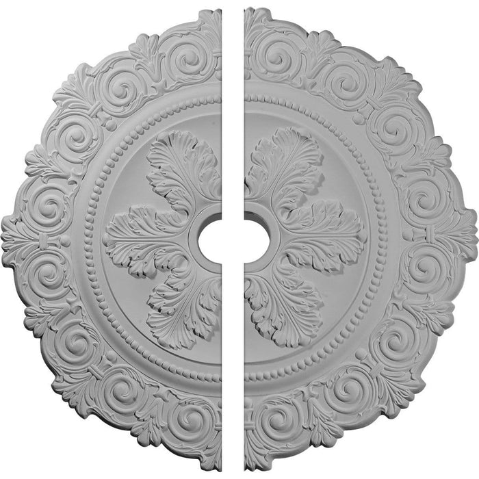 Medallion, Two Piece (Fits Canopies up to 3 5/8")33 1/4"OD x 3 5/8"ID x 1"P Medallions - Urethane White River Hardwoods   