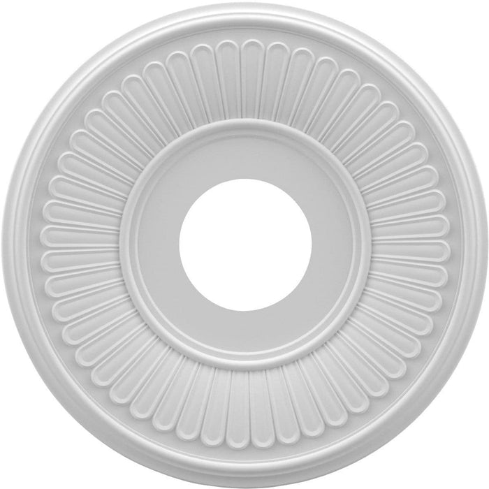 Thermoformed PVC Ceiling Medallion (Fits Canopies up to 5 3/4"), 13"OD x 3 1/2"ID x 3/4"P