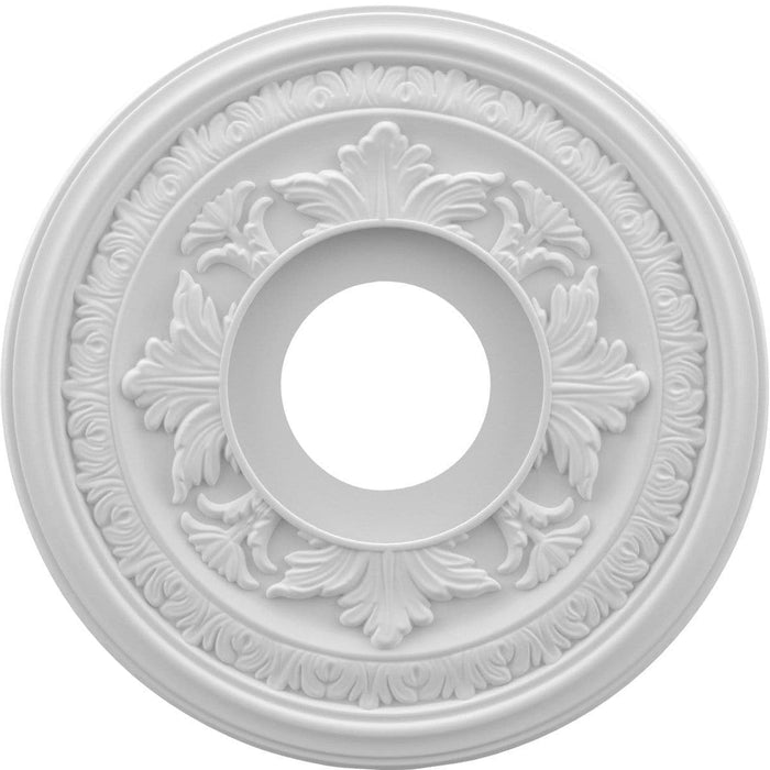 Thermoformed PVC Ceiling Medallion (Fits Canopies up to 5 1/4"), 13"OD x 3 1/2"ID x 3/4"P