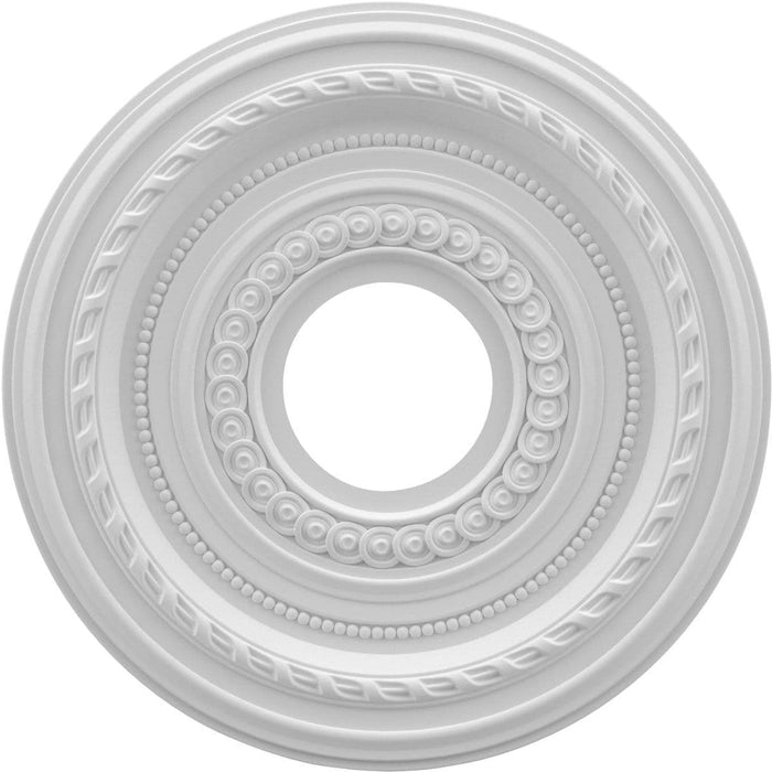 Thermoformed PVC Ceiling Medallion (Fits Canopies up to 4 1/4"), 13"OD x 3 1/2"ID x 3/4"P Medallions - Urethane White River Hardwoods   