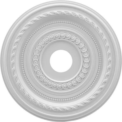Thermoformed PVC Ceiling Medallion (Fits Canopies up to 5 1/8"), 19"OD x 3 1/2"ID x 1"P Medallions - Urethane White River Hardwoods   