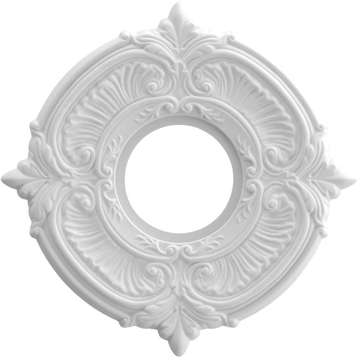 Thermoformed PVC Ceiling Medallion (Fits Canopies up to 4 1/8"), 10"OD x 3 1/2"ID x 3/4"P