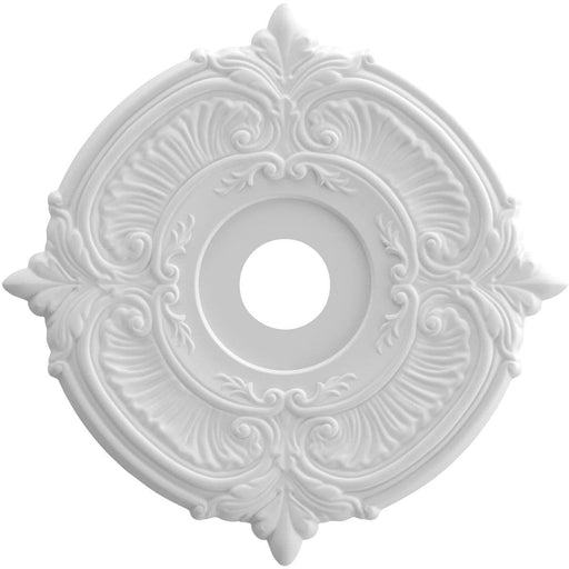 Thermoformed PVC Ceiling Medallion (Fits Canopies up to 6 3/4"), 19"OD x 3 1/2"ID x 1"P Medallions - Urethane White River Hardwoods   