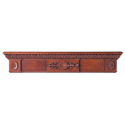 Center with Rosettes, 74 1/2"w x 13"h x 8 1/2"d Carved Mantels White River Hardwoods   