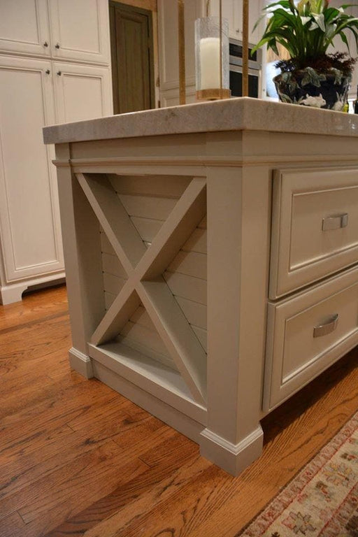 Farmhouse X-Brace End Panel, 25"w x 34-1/2"h x 3"d Carved X-Panel White River Hardwoods   