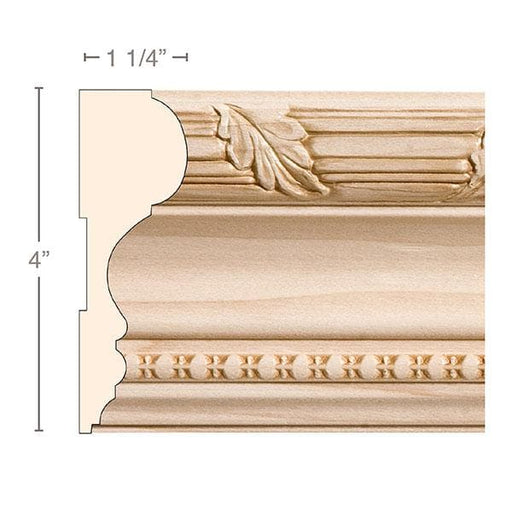 Reed and Leaf with Bead, 4''w x 1 1/4''d Casings White River Hardwoods   