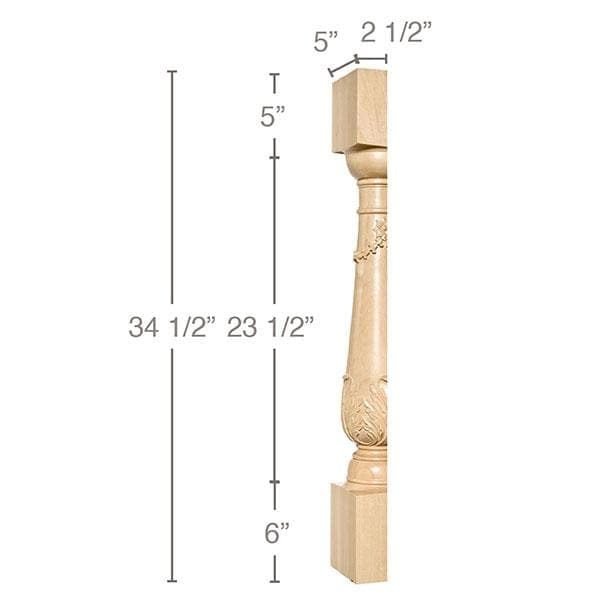 Carved Acanthus Column Half, 1 Pair 5