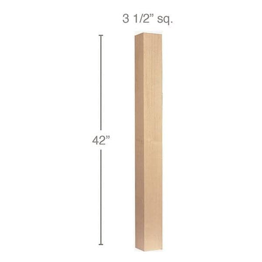 Contemporary Straight Square Bar Column, 3 1/2"sq. x 42"h Carved Columns White River Hardwoods   