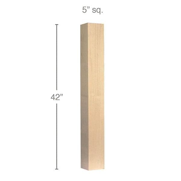 Contemporary Straight Square Bar Column, 5"sq. x 42"h Carved Columns White River Hardwoods   