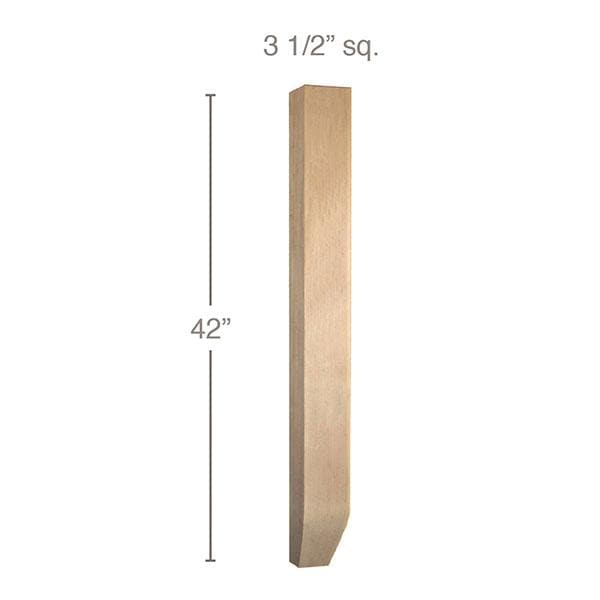 Columna de barra cuadrada cónica Shaker, 3 1/2"x 42"h