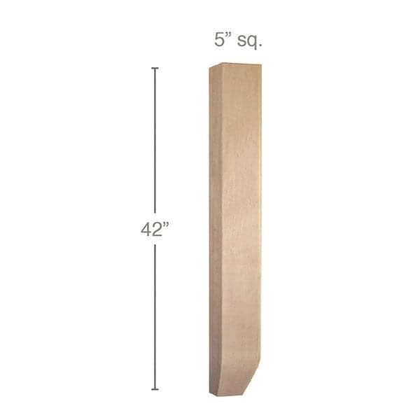 Columna de barra cuadrada cónica Shaker, 5"x 42"h