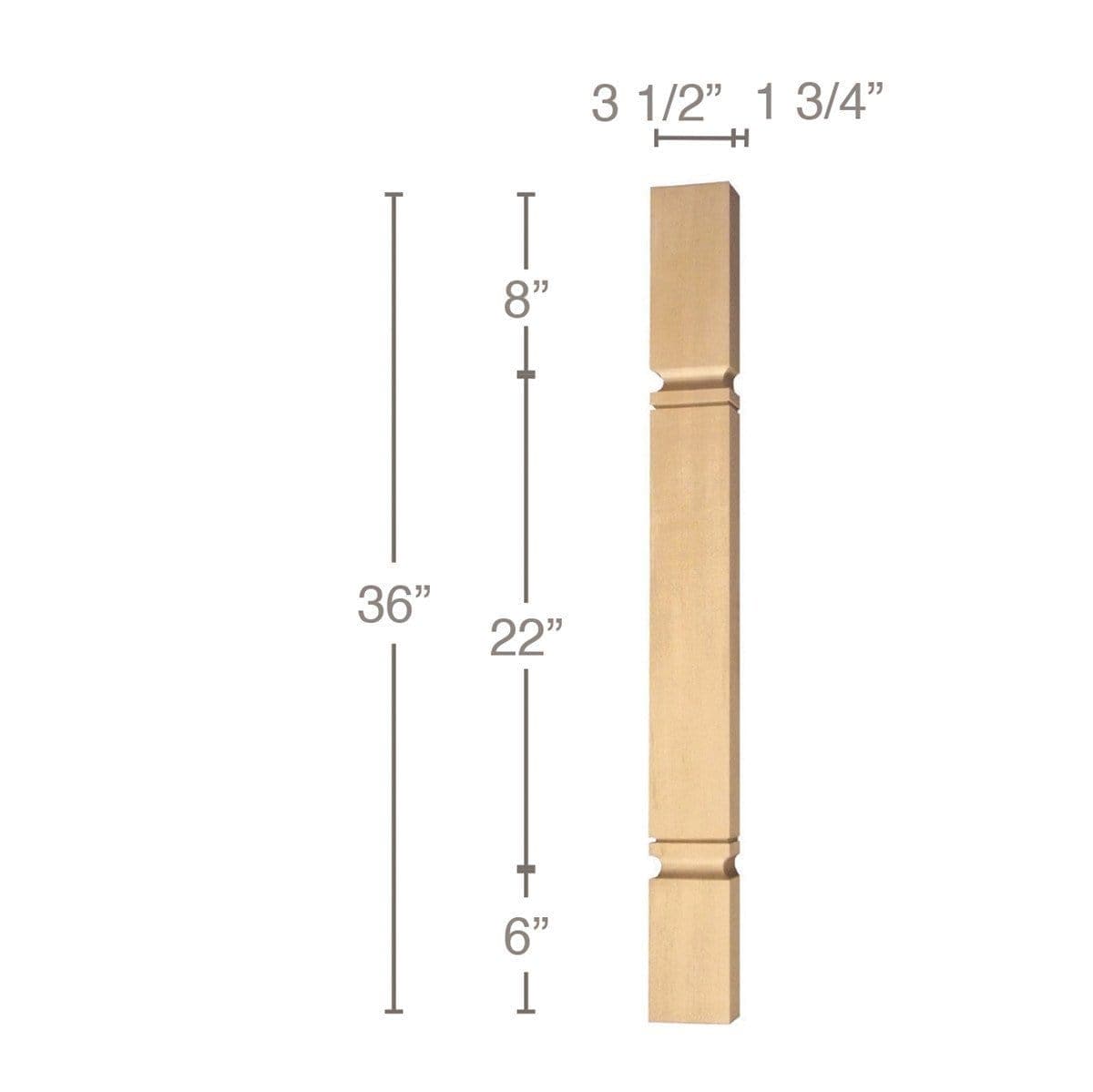 Mission Island Split Column, 1 Pair 3 1/2