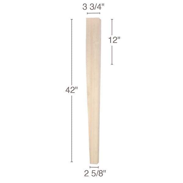 Contemporary 2 Sided Tapered Bar Column, 3  3/4"Â w x 42"h x 3  3/4"d