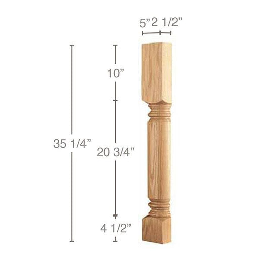 Traditional Classic Column Half, 5"w x 35 1/4"h x 2 1/2"d, 1 Pair Carved Columns White River Hardwoods   