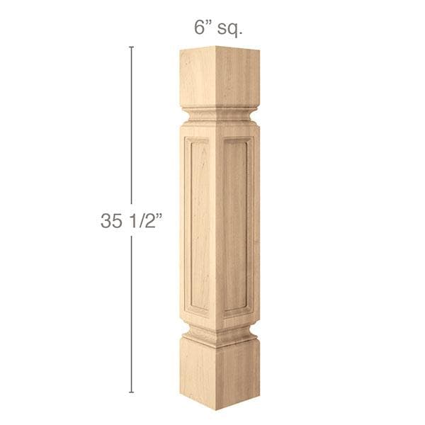6" sq. x 35 1/2" h, Medium Traditional Column