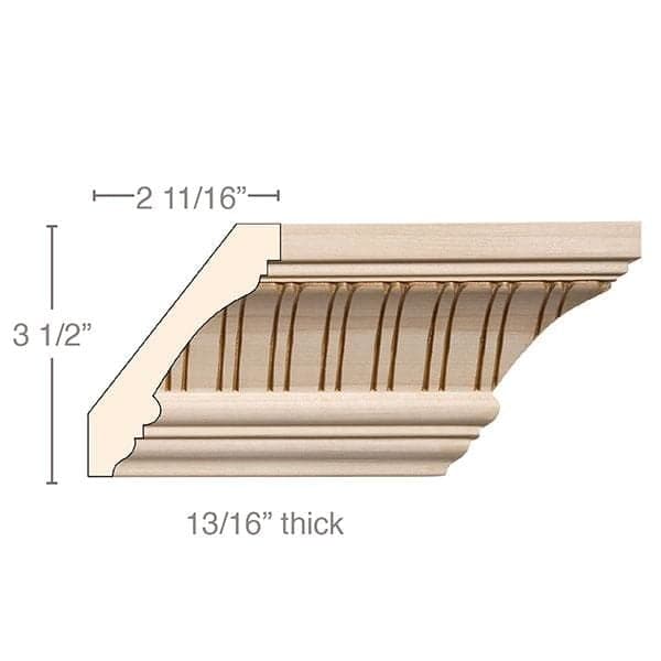 Fluted Crown, 4 3/8''w x 13/16''d