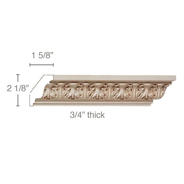 Small Acanthus Leaf, 3/4"w X 2 3/4"d Cornice Mouldings White River Hardwoods   