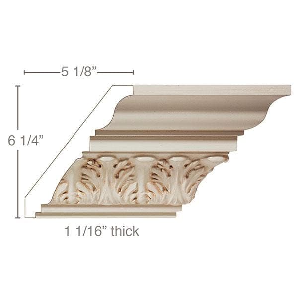 Acanthus Leaf, 1 1/16"w X 8"d Cornice Mouldings White River Hardwoods   