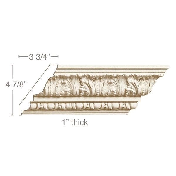 Medium Acanthus with Egg and Dart, 6''w x 1''d Cornice Mouldings White River Hardwoods   