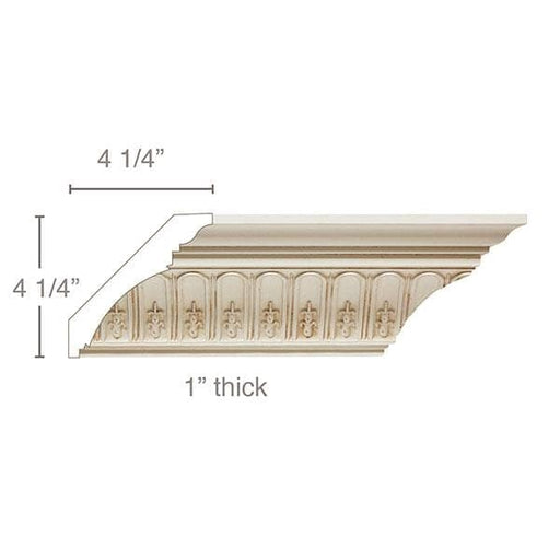 Fluting with Bellflowers, 1"w X 6"d Cornice Mouldings White River Hardwoods   