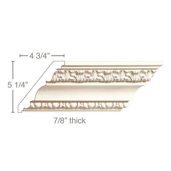 Petite Acanthus with Egg and Dart, 7''w x 7/8''d Cornice Mouldings White River Hardwoods   