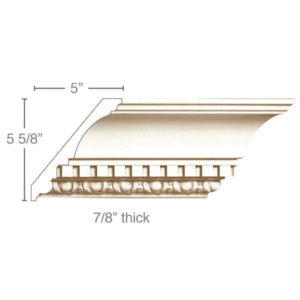 Egg and Dart with Dentil, 7 1/2''w x 7/8''d Cornice Mouldings White River Hardwoods   