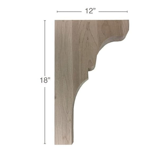 Transitional Trim To Fit Corbel, 1  3/4"w x 18"h x 12"d Carved Corbels White River Hardwoods   