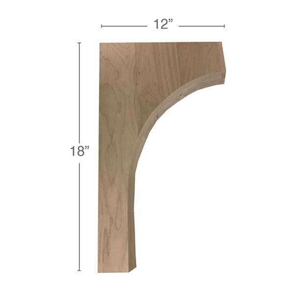 Contemporary Trim To Fit Corbel, 1  3/4"w x 18"h x 12"d