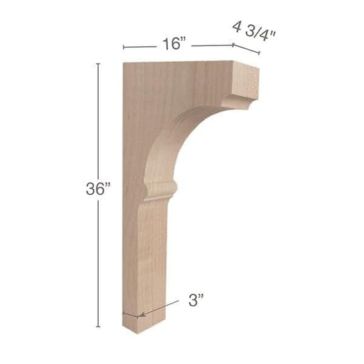 Cavetto Trim To Fit Corbel, 4  3/4"w x 36"h x 16"d Carved Corbels White River Hardwoods   