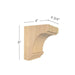 Cavetto Extra SmallÂ Bar Bracket, 4  3/4"w x 6"h x 4"d Carved Corbels White River Hardwoods   