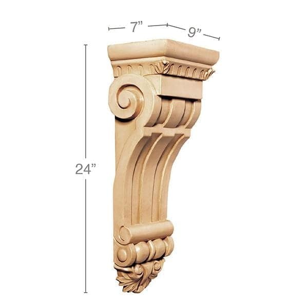 Large Fluted Corbel, 9''w x 24''h x 7''d