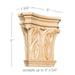 Medium Corinthian Capital, 5"w x 5"h x 1 3/4"d, (accepts up to 3"w x 3/4"d) Carved Capitals White River Hardwoods   