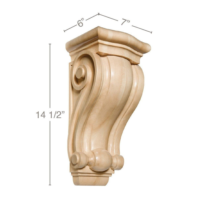 Large Traditional Corbel, 7"w x 14 1/2"h x 6"d