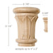 Grand Papyrus Capital, 6 7/8"w x 9 1/4"h x 3 3/8"d, (accepts up to 4"w x 2"d) Carved Capitals White River Hardwoods Maple  