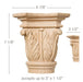 Extra Large Acanthus Capital, 6 7/8"w x 7 1/8"h x 3 1/2"d, (accepts up to 3"w x 1 1/2"d) Carved Capitals White River Hardwoods Maple  