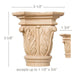 Medium Acanthus Capital, 3 1/2''w x 3 5/8''h x 1 3/4''d, Sold 2 per package, (accepts up to 1 1/2"w x 3/4"d) Carved Capitals White River Hardwoods Maple  