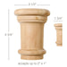 Large Traditional Capital, 3 1/2''w x 4 3/4''h x 1 3/4''d, (accepts up to 2"w x 1"d), Sold 2 per package Carved Capitals White River Hardwoods Maple  
