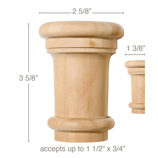 Medium Traditional Capital, 2 5/8''w x 3 5/8''h x 1 3/8''d, (accepts up to 1 1/2"w x 3/4"d), Sold 2 per package Carved Capitals White River Hardwoods   