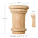 Small Traditional Capital, 1 3/4''w x 2 3/8''h x 7/8''d, (accepts up to 1"w x 1/2"d), Sold 2 per package Carved Capitals White River Hardwoods Maple  